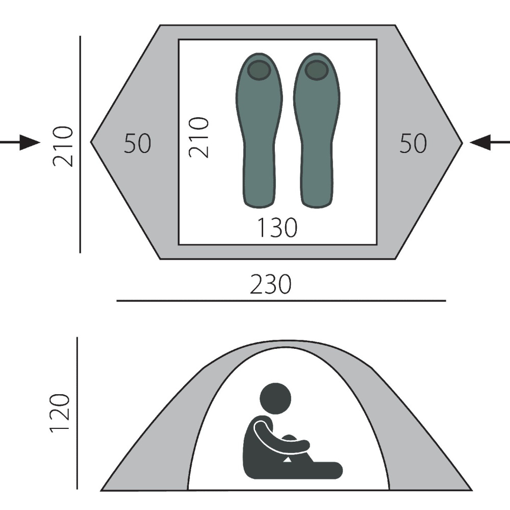 Палатка Malm 2 BTrace (зеленый)