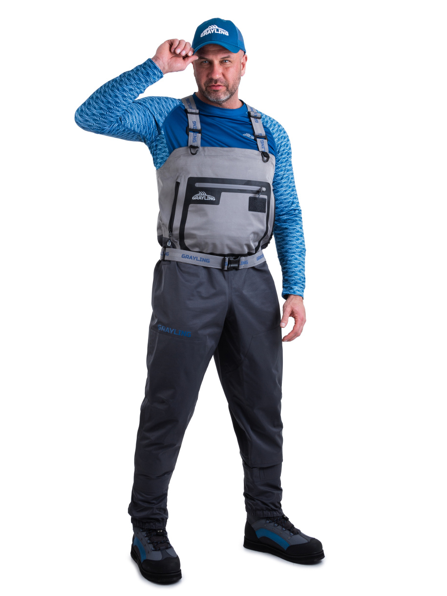 Таймень вейдерсы для рыбалки GRAYLING GRWF3-001, серый/т.серый